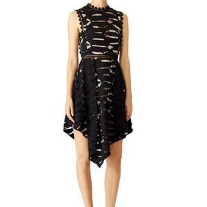 ACLER Women's Black Ascot Lace Cut Out Sleeveless Skirt Dress Size 4